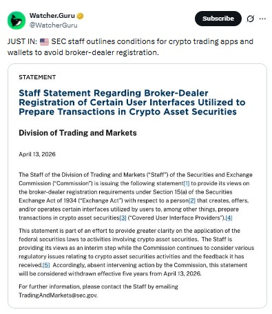 US SEC decision on crypto wallets 