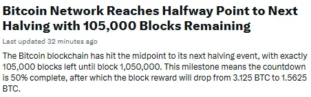 Bitcoin Halving New Update