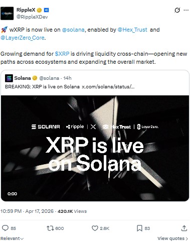 Xrp Live on Solana