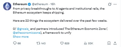 Ethereum ecosystem upgrade