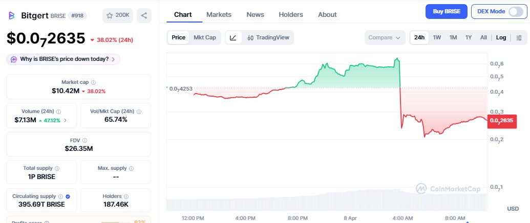 Brise coin price prediction