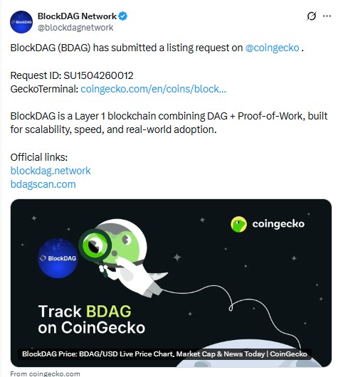 blockdag listing on coingecko
