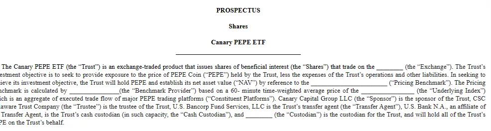 Pepe Coin News Canary Pepe Etf Sec Review Update