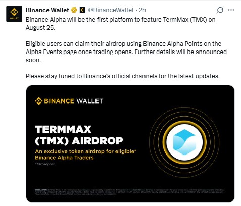 termmax TMX Binance Alpha Listing 