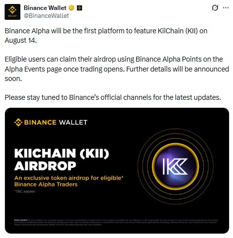 KiiChain (KII) Binance Alpha Listing