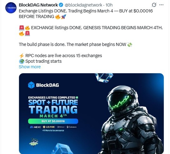 BlockDAG Exchange Listing Date 