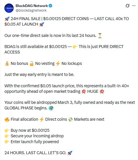 blockdag presale end date price update 