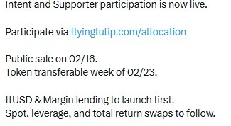 Flying Tulip Public Sale