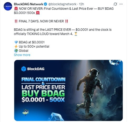 blockdag presale price end date update 