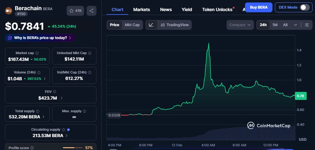 Bera Coin Price