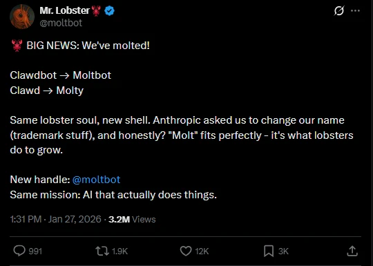 Moltbot X Account
