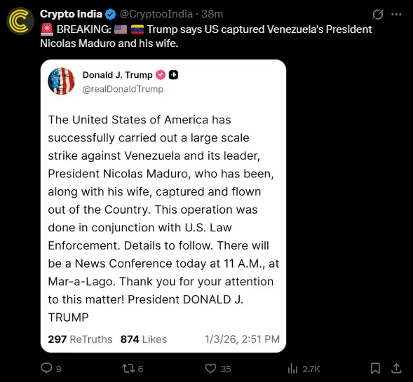 US Attacks Venezuela