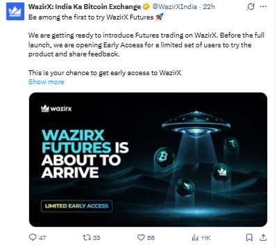 WazirX Futures Trading Update 