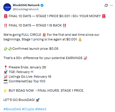 blockdag coin price drop before presale end 