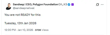 Jio Coin Launch Date Hint By sandeep nailwal 