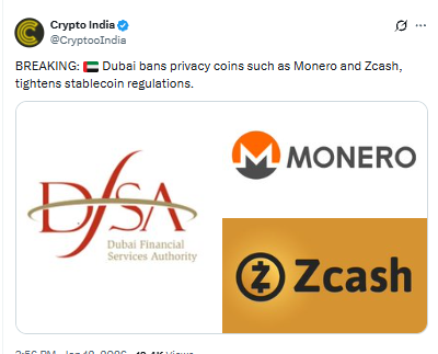 monero banned in dubai 