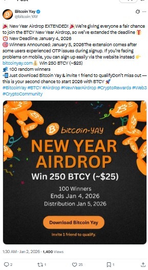 Bitcoin Yay ($BTCY) Crypto Airdrop
