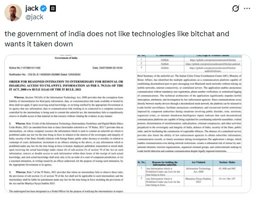 BitChat Ban India