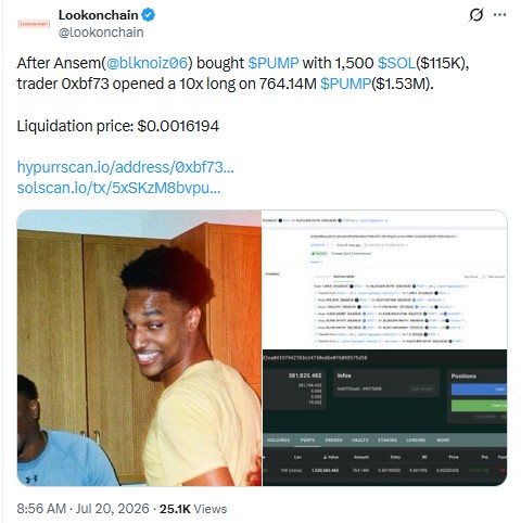 ANSEM bought Pump Token
