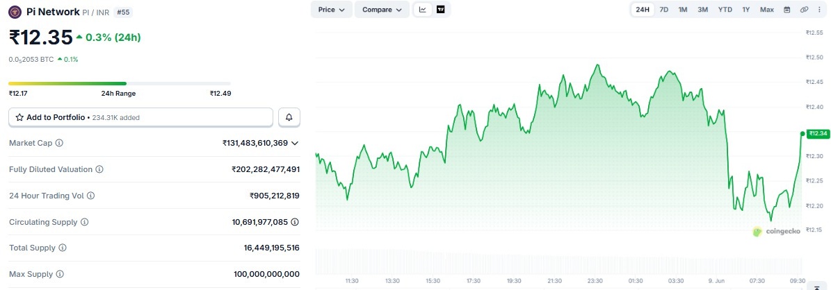 Pi Network Price in India