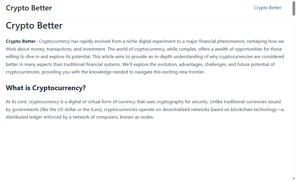 Crypto Better Call History