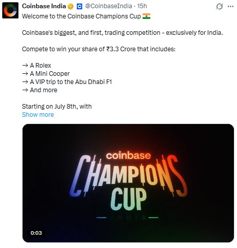 coinbase champions cup india 