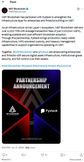 MST Blockchain Fystack Partnership