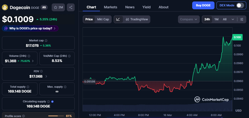 Dogecoin Price Today