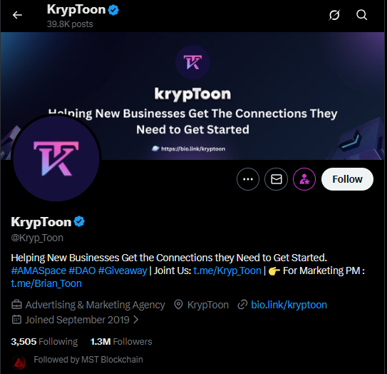 mst blockchain kryptoon partnership