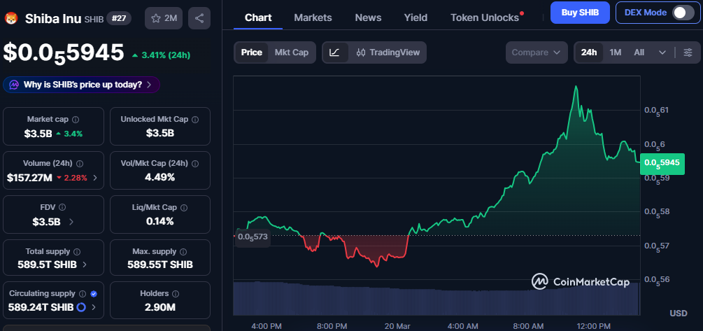 Shiba Inu Coin Price Today
