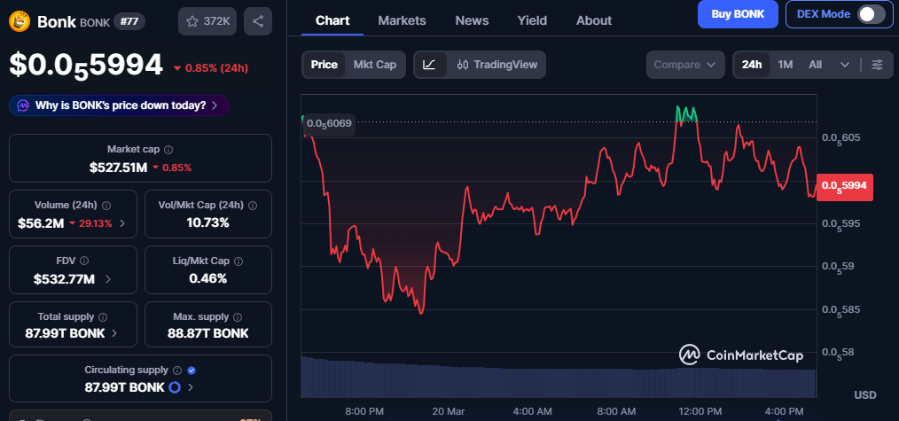 Bonk Coin Price Today