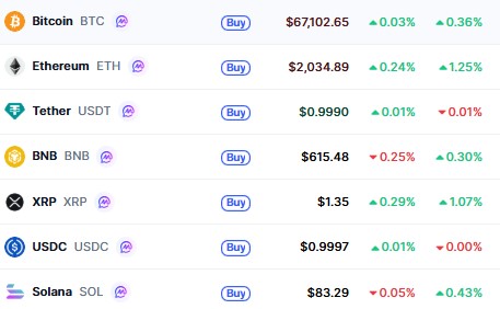Top Cryptocurrencies