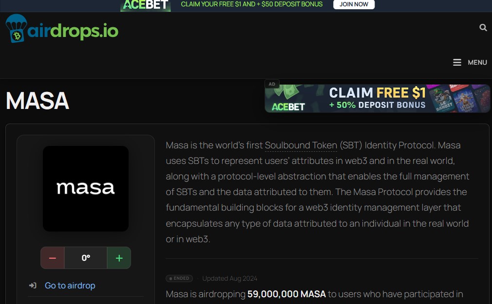 Official Masa Airdrop