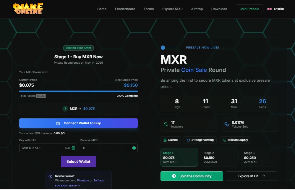 MXR Token Crypto Presales