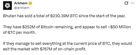 Bhutan Bitcoin Reserve तेजी से घटा