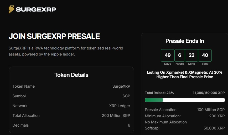 SurgeXRP Crypto Presale 2026