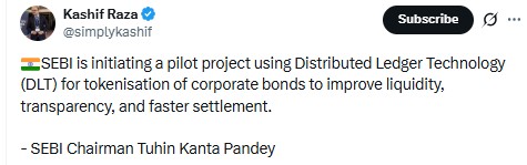 Tokenized Corporate Bonds SEBI
