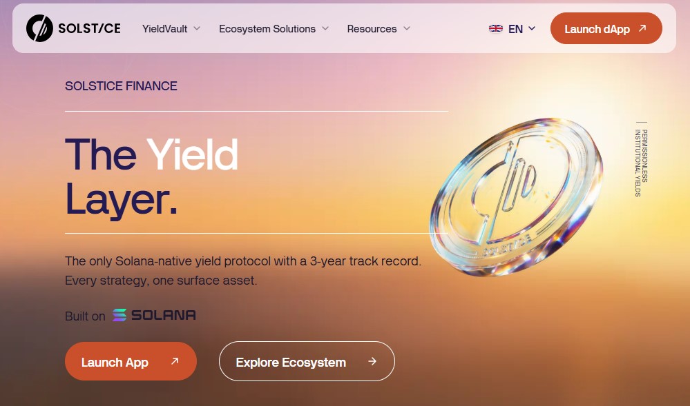 Solstice Finance, Solana Blockchain 