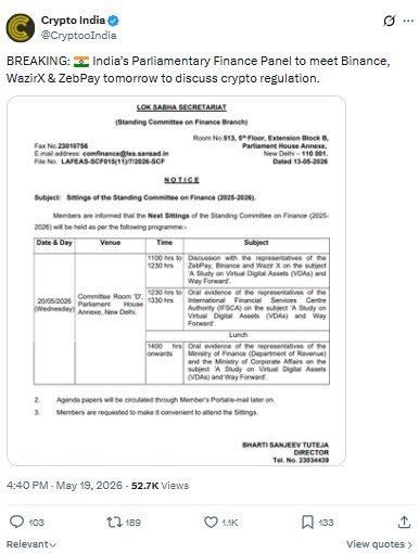 India Crypto Regulation