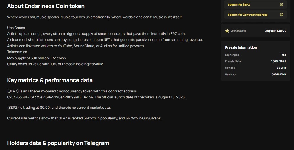 Endarineza Coin ($ERZ)