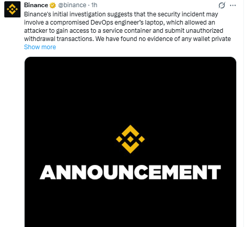 How binance hacked 