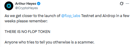 arthur hayes on flop token launch 