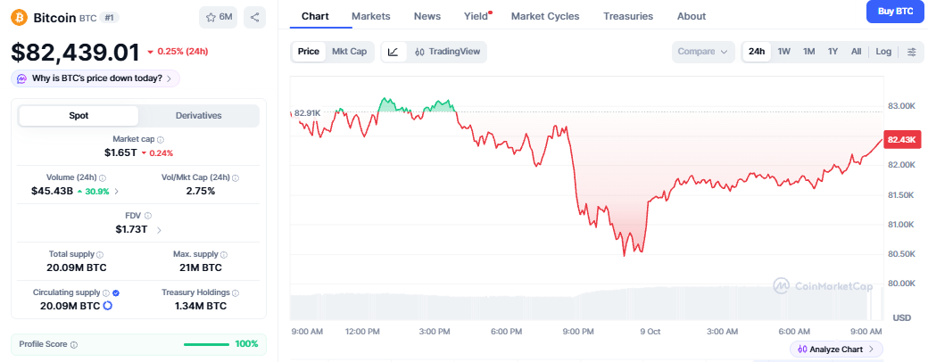 Bitcoin Price Today Crash to $80K Then Recover 