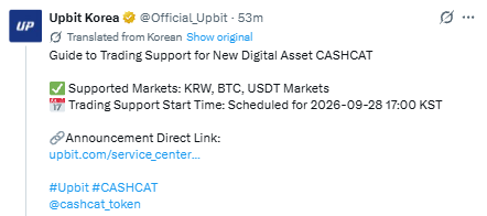 Cashcat Crypto News: Upbit Listing