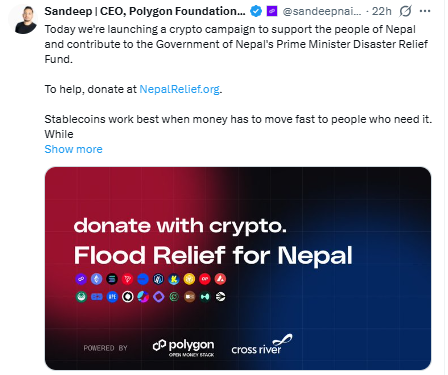 Polygon Nepal Crypto Donation Route