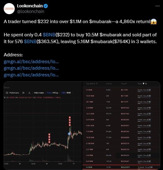 Mubarak Coin Price Prediction, CZ Effect ख़त्म, आगे क्या?
