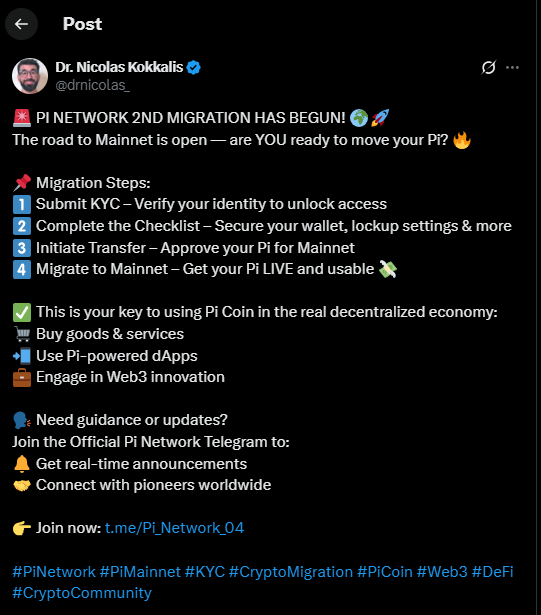 Pi Network Mainnet Migration