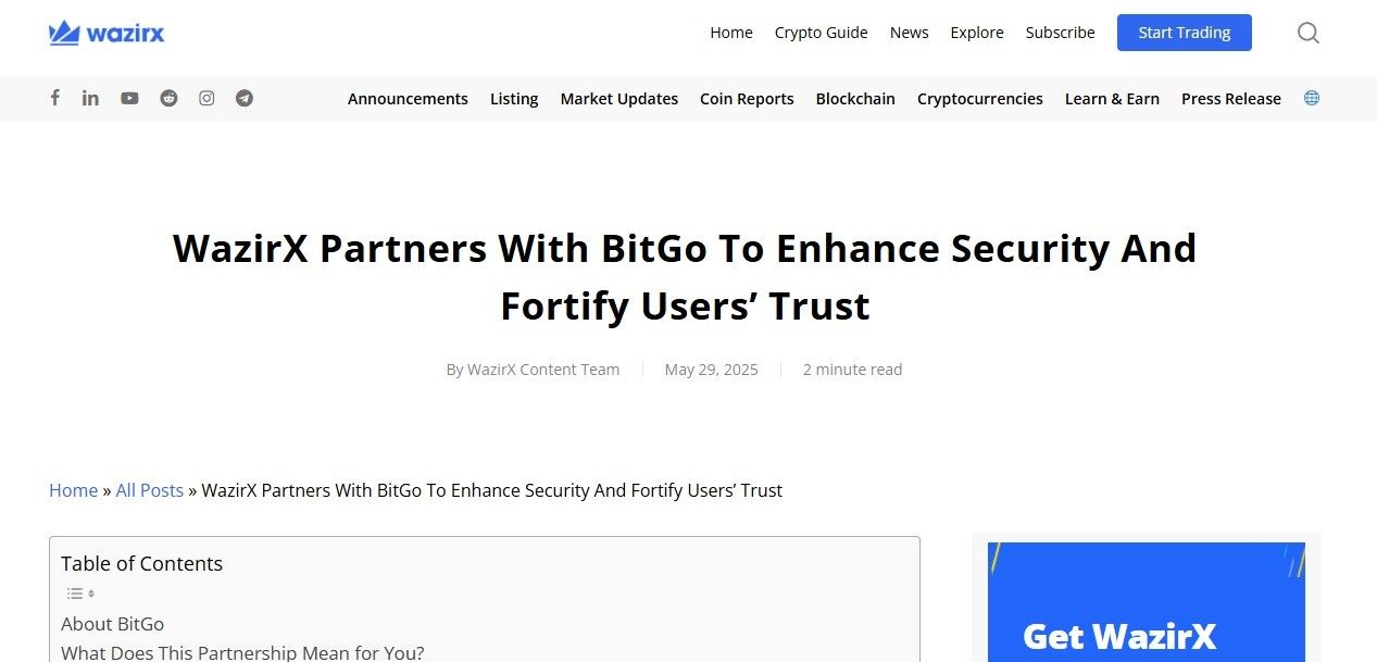 WazirX BitGo Partnership के क्या है मायने, जानिए
