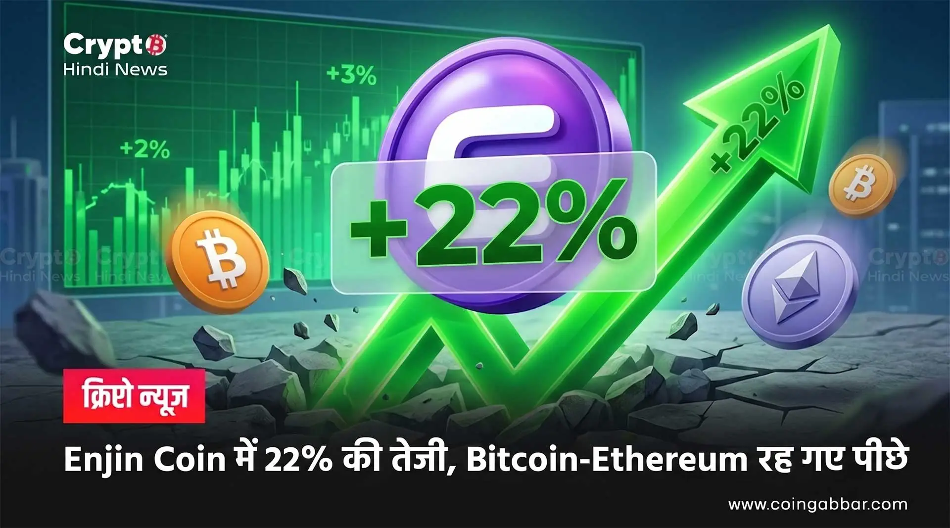 Enjin Coin price jump outperforms bitcoin ethereum