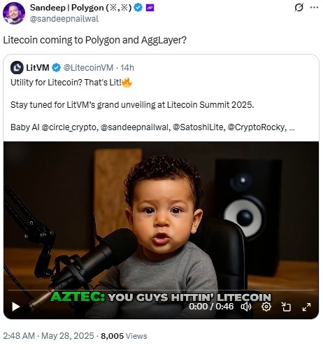 Polygon Co-founder ट्वीट, Polygon-Litecoin डील की अटकलें तेज़